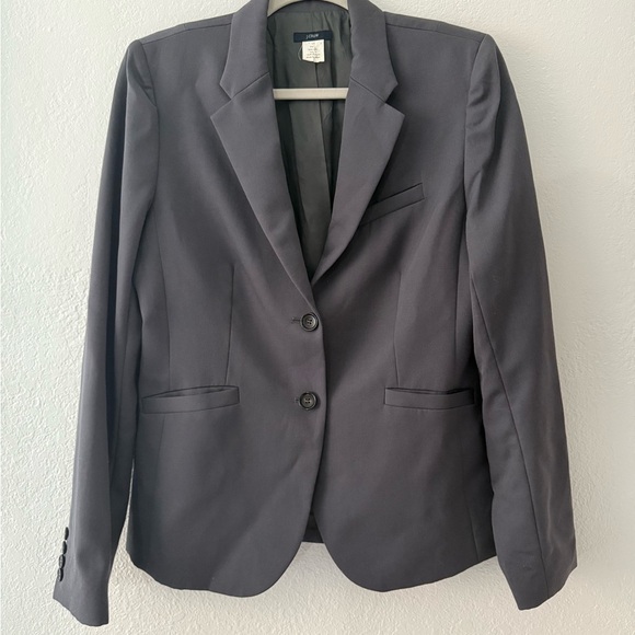 Vintage J Crew Wool Blend Charcoal Blazer Size 10 - Picture 4 of 12